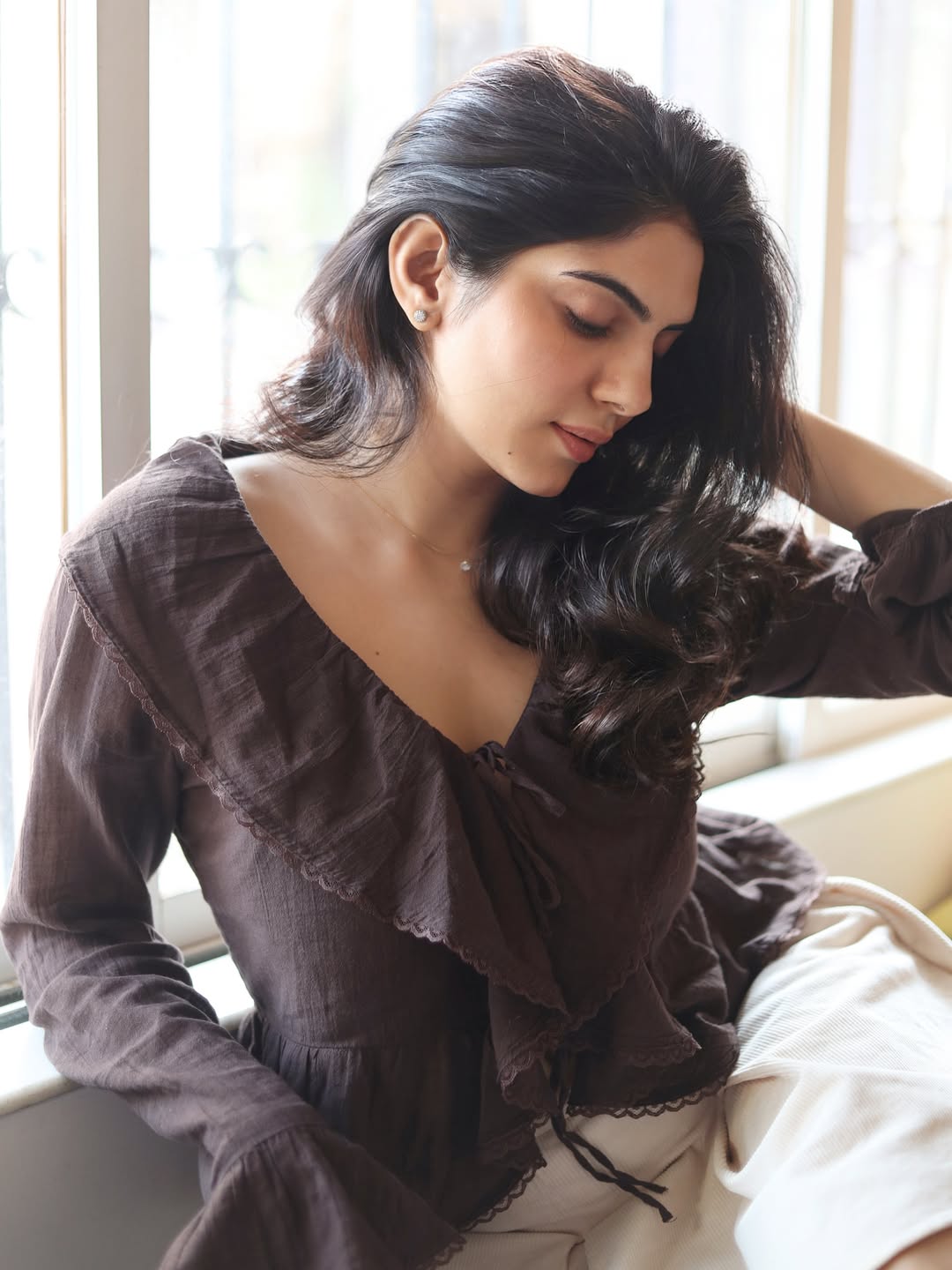 Misha Narang Soft Curl Hair Fashion Pose