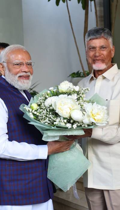 Photos: PM Modi Visits CBN, PK Residence