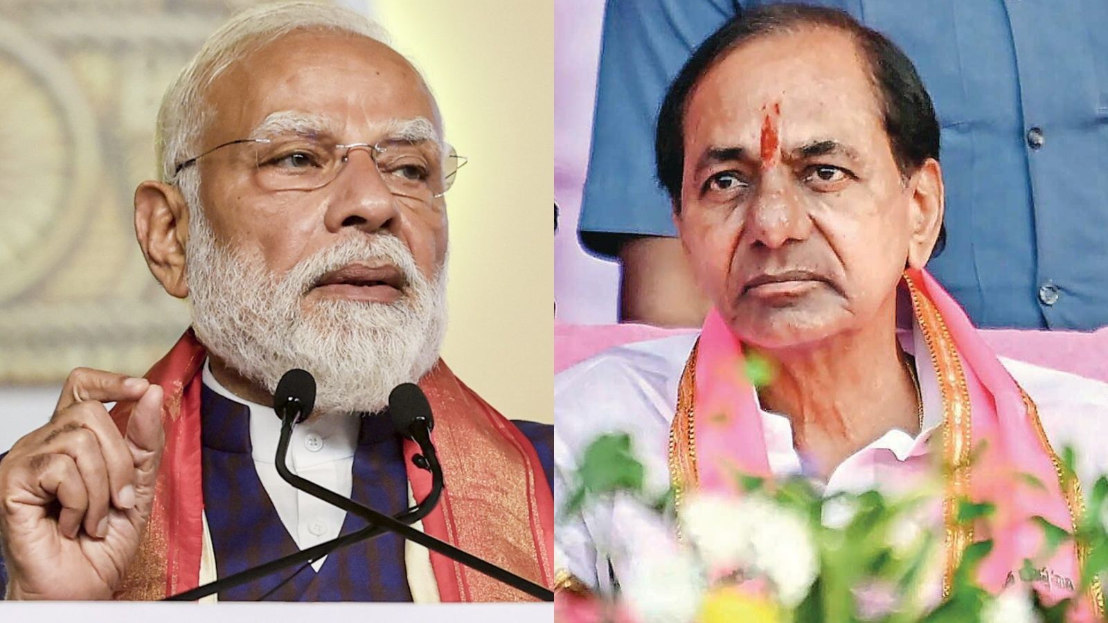 Narendra Modi during Hyderabad visit discussing Telangana political strategy with leaders