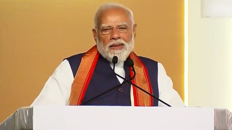 Prime Minister Narendra Modi speaking about gold purchases and economic measures amid impact on jewellery stocks in India.