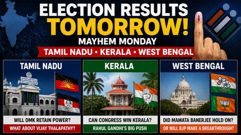 Tamil Nadu West Bengal Kerela Election Results Tomorrow
