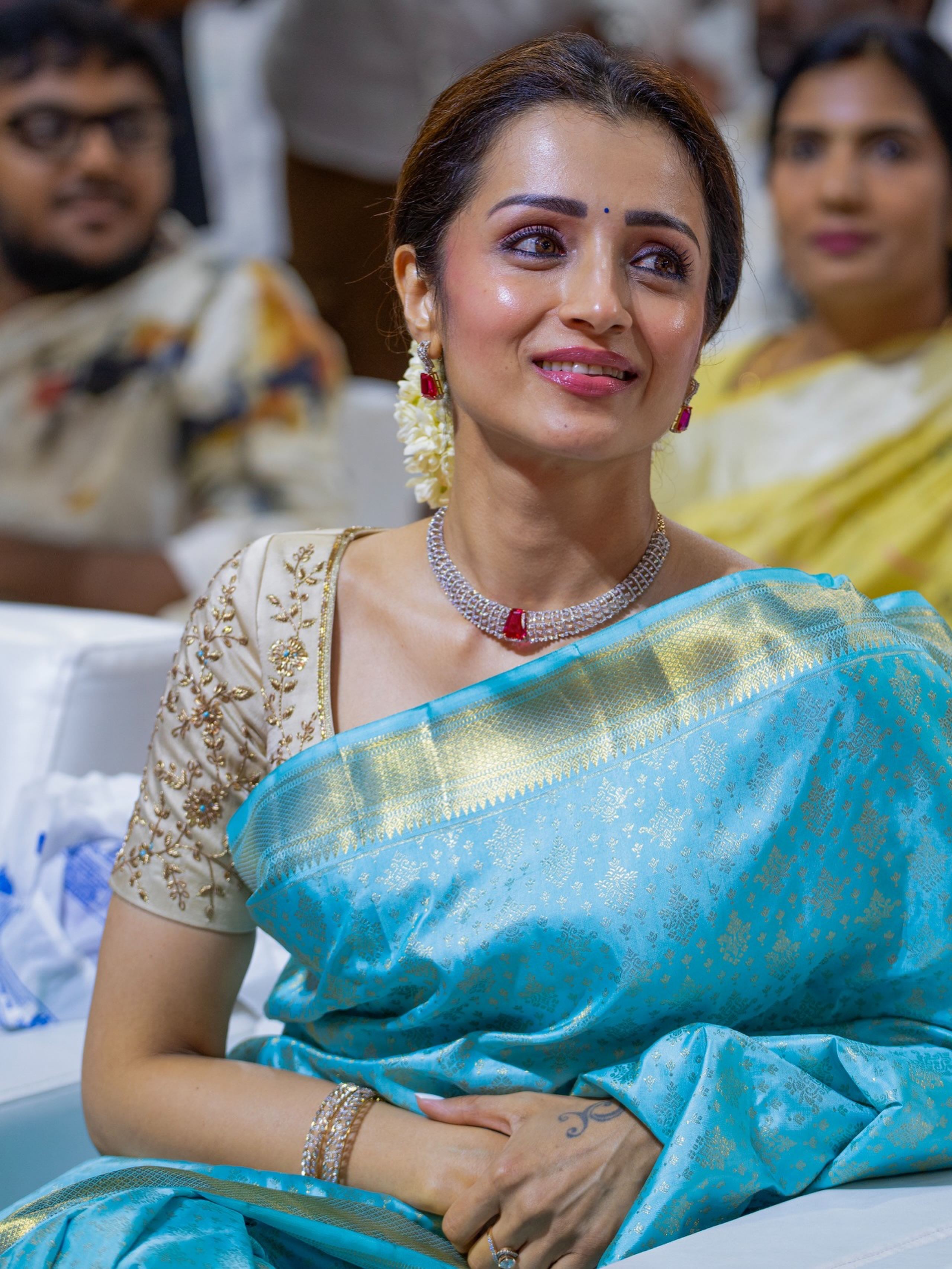 Photos: Trisha Turns Heads In Saree At CM Event