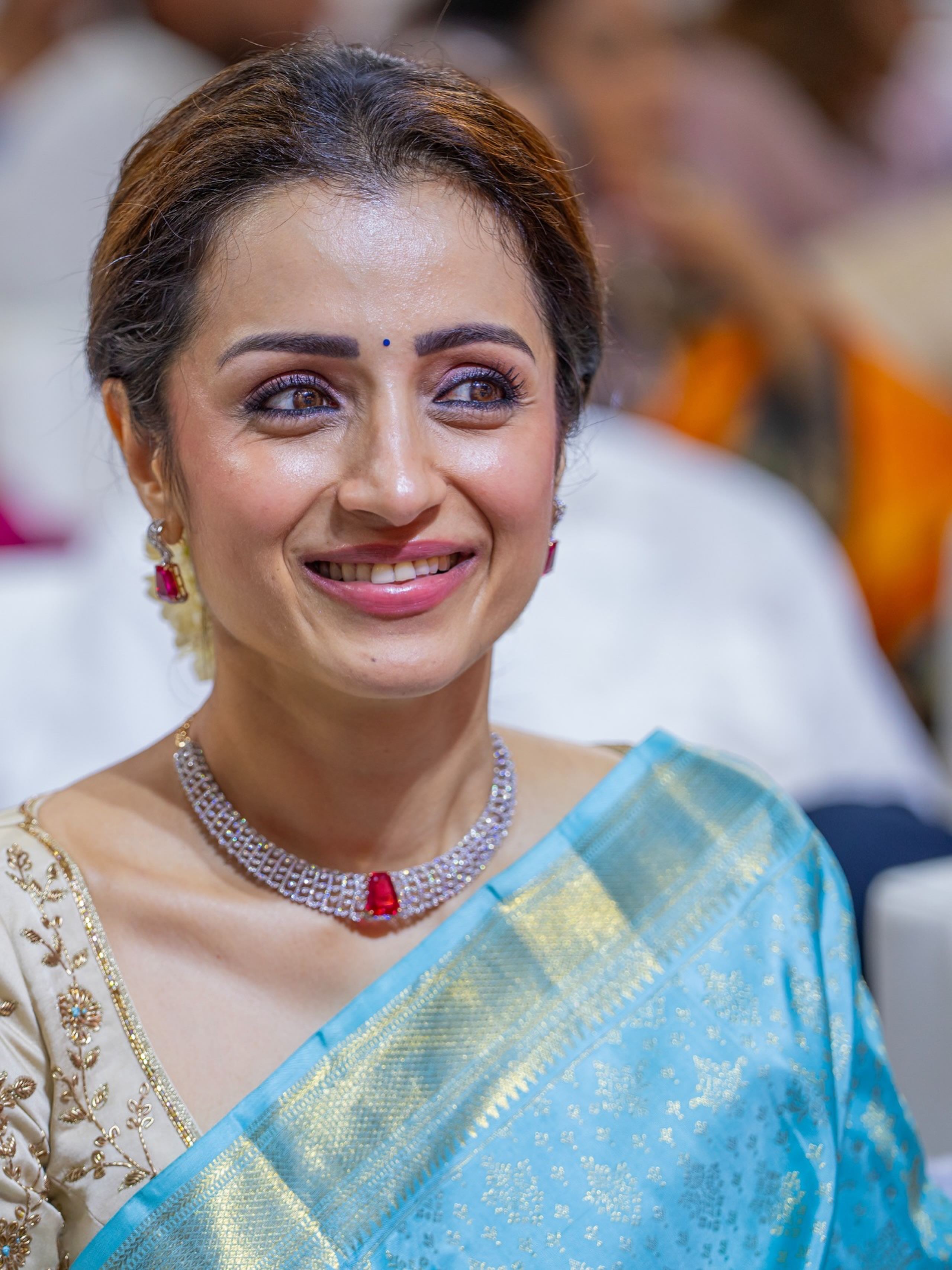 Photos: Trisha Turns Heads In Saree At CM Event