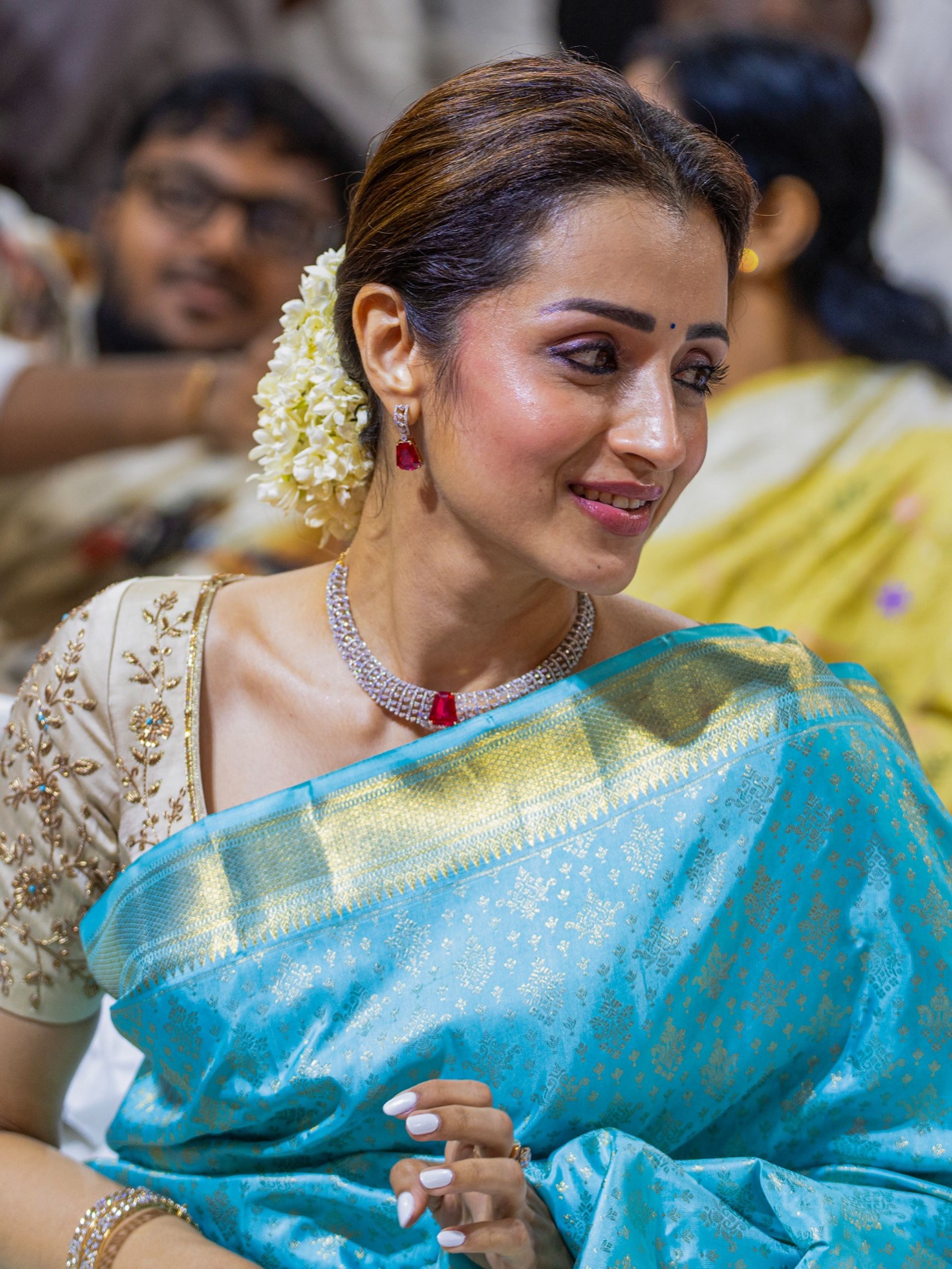 Photos: Trisha Turns Heads In Saree At CM Event