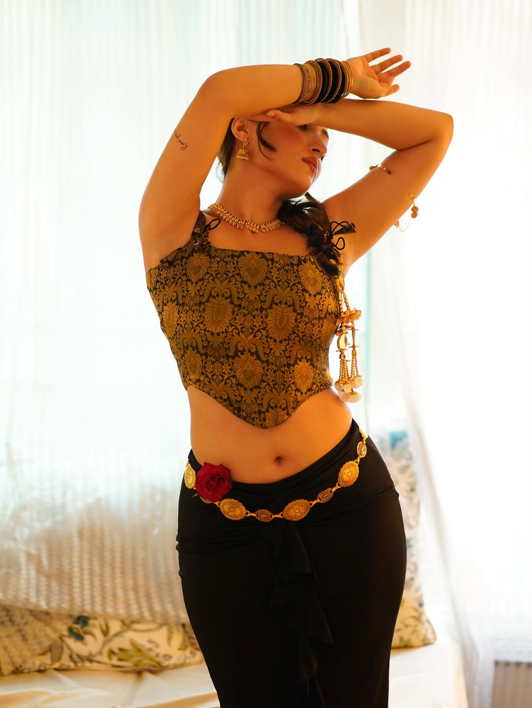 Varsha Rekhate Posing Boldly In Brocade Corset