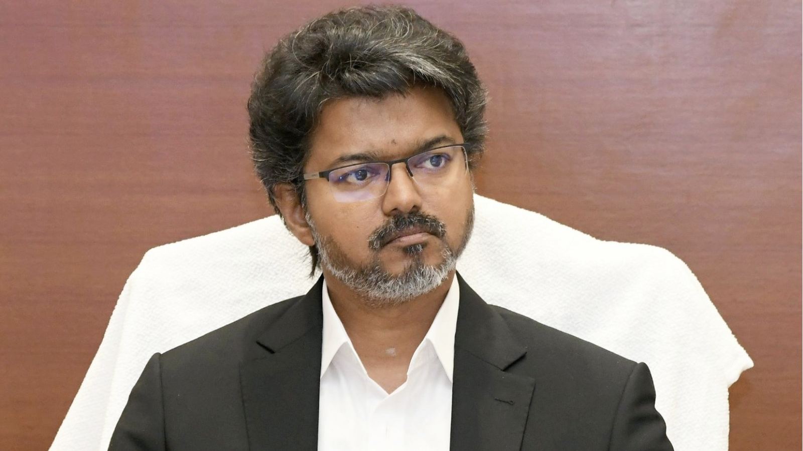 Vijay addressing political gathering