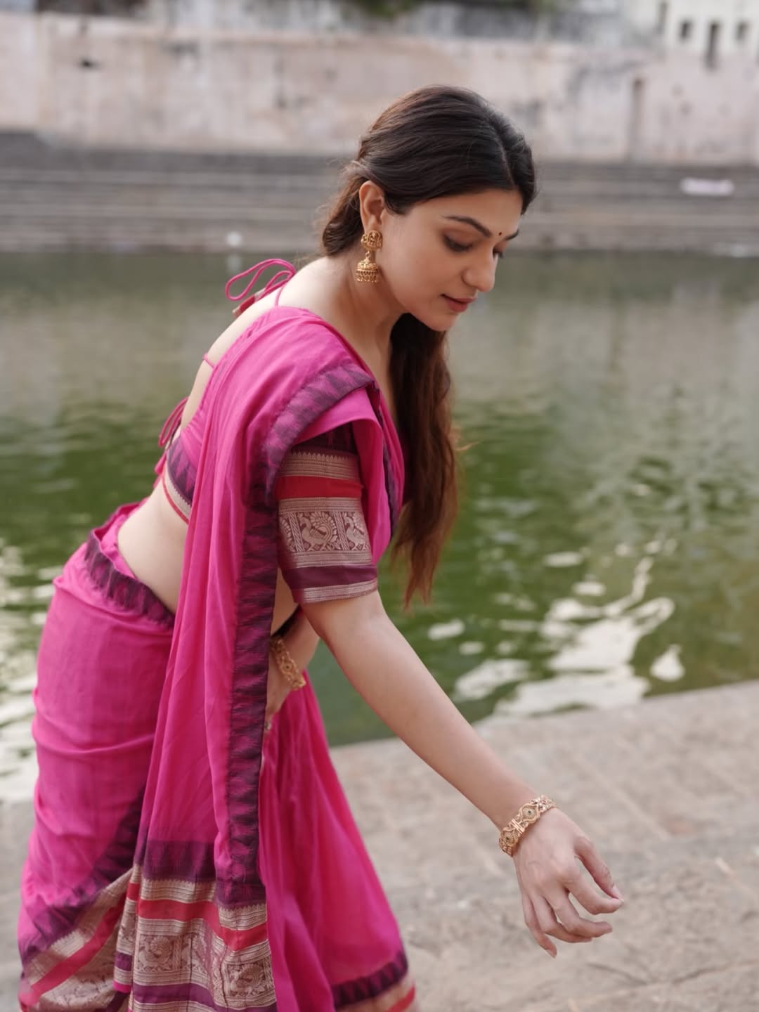 Aditi Gautam Bending Gracefully Near Calm Water