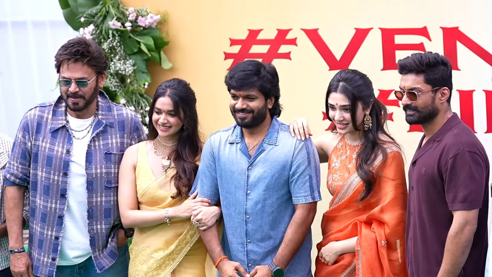 Anil Ravipudi with Venkatesh and Kalyan Ram