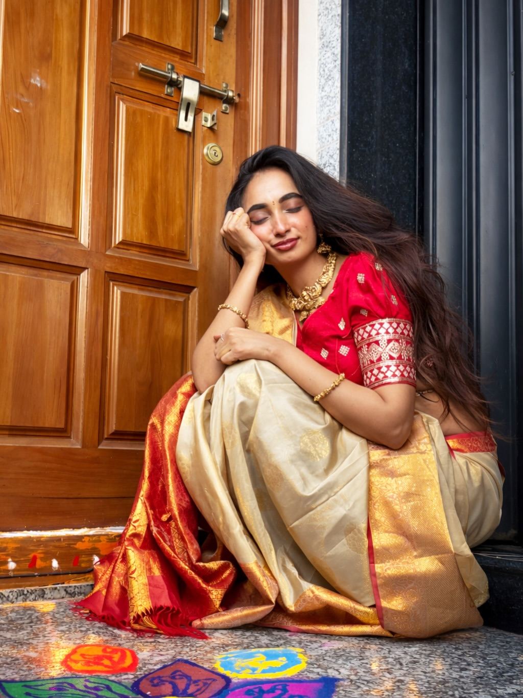 Aparna Reddy Resting Chin On Hand Closed Eyes