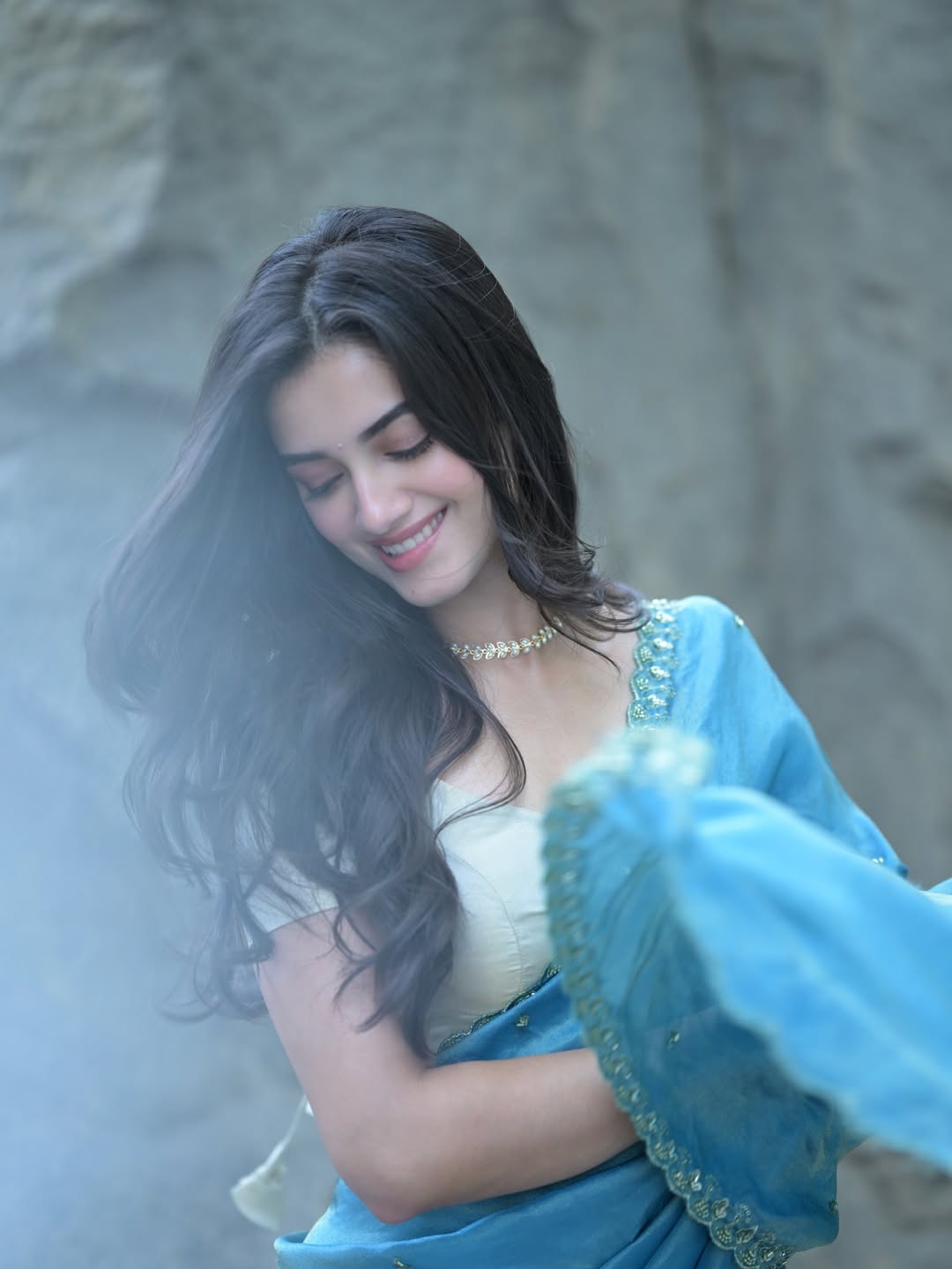 Bhagyashri Borse Wearing Minimal Delicate Necklace