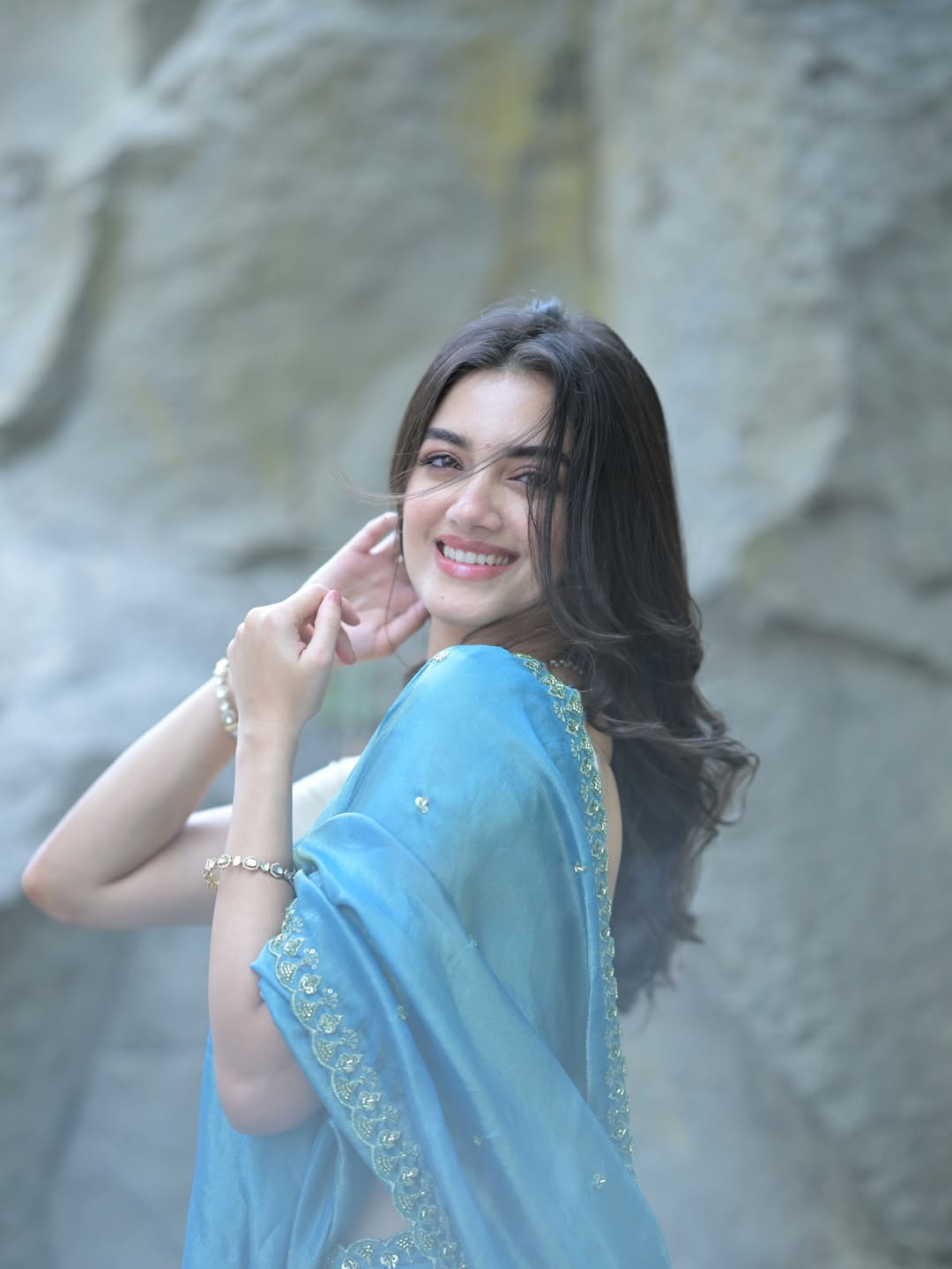 Bhagyashri Borse Sporting Cute Tiny Silver Bindi