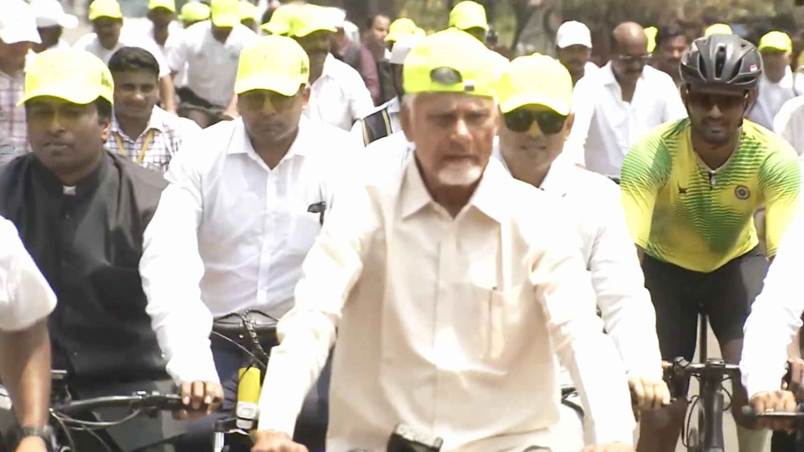 Chandrababu Naidu cycling in Vizag