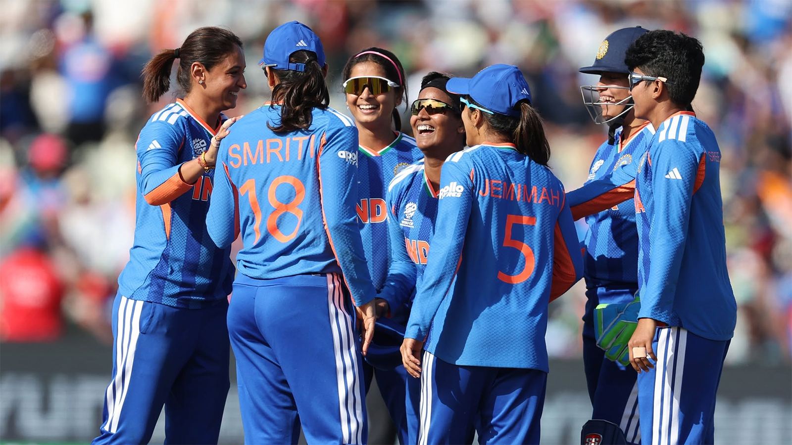 India Women celebrate win over Pakistan
