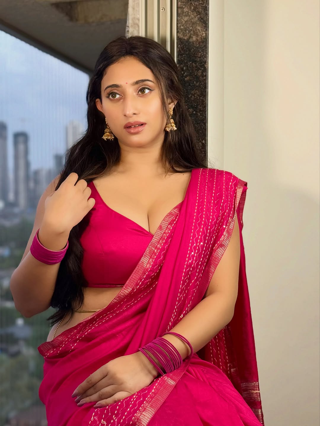 Kheyali Nath Striking A Bold Elegant Saree Pose