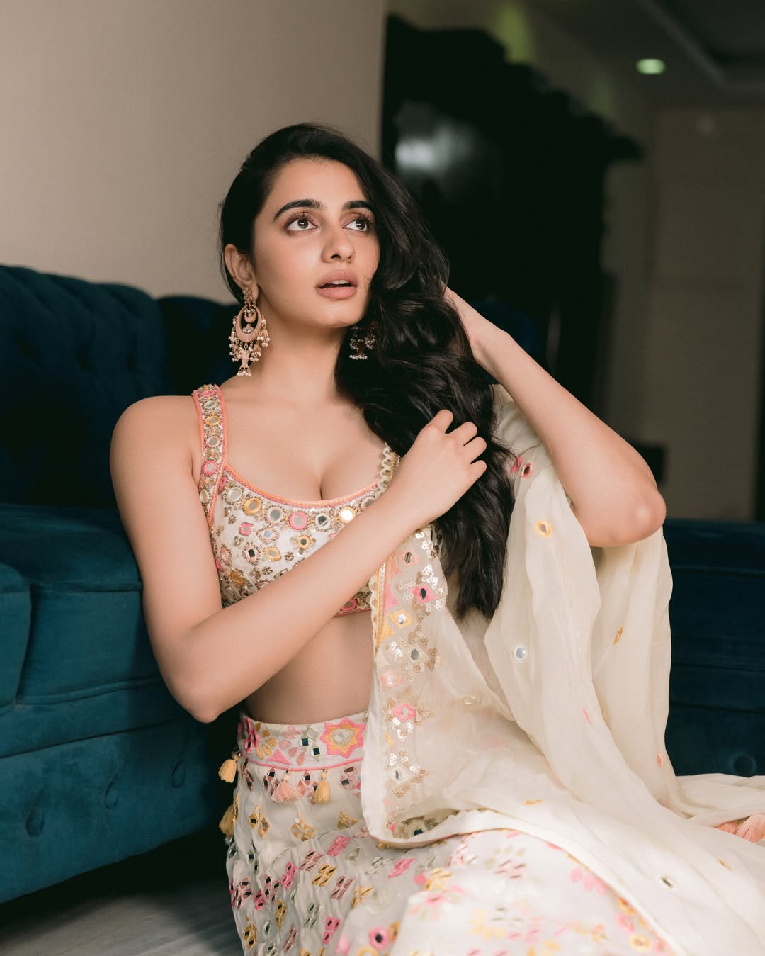 Manasa Choudhary Hot Blouse Latkan Tassel Detail