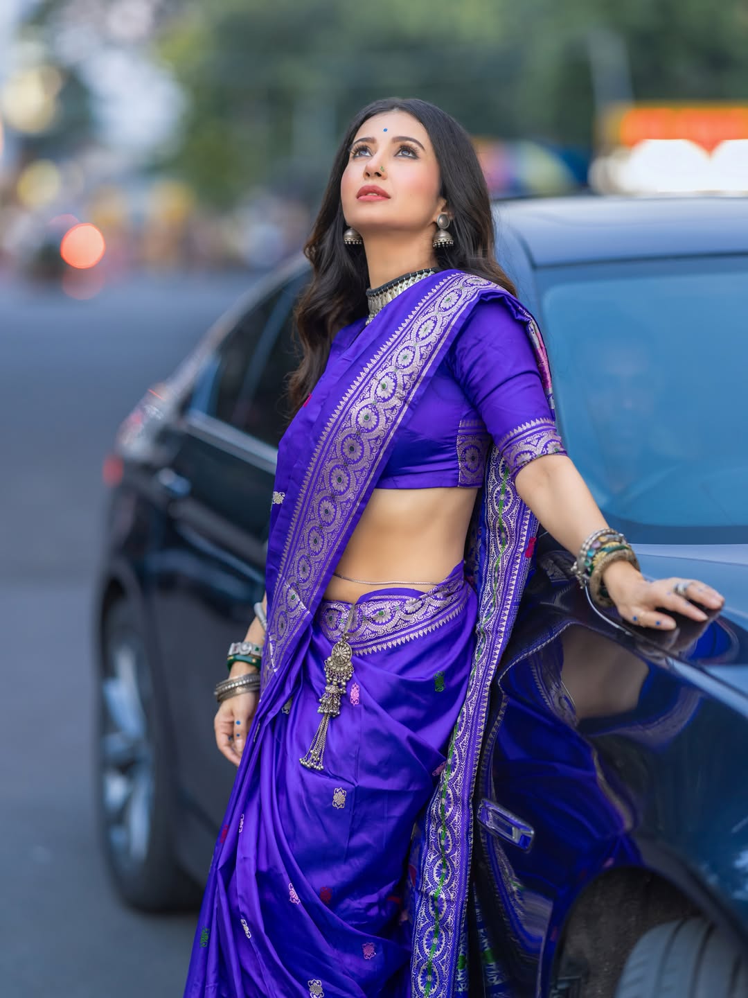 Monami Ghosh Looking Up Gracing Street Photoshoot