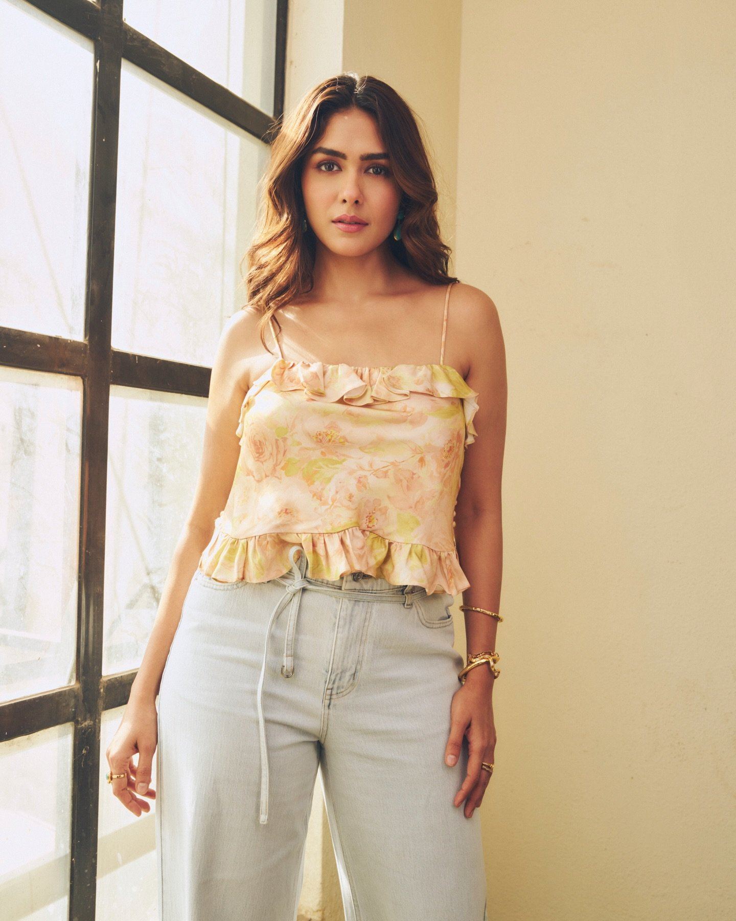 Mrunal Thakur Chic Camisole Standing Frame