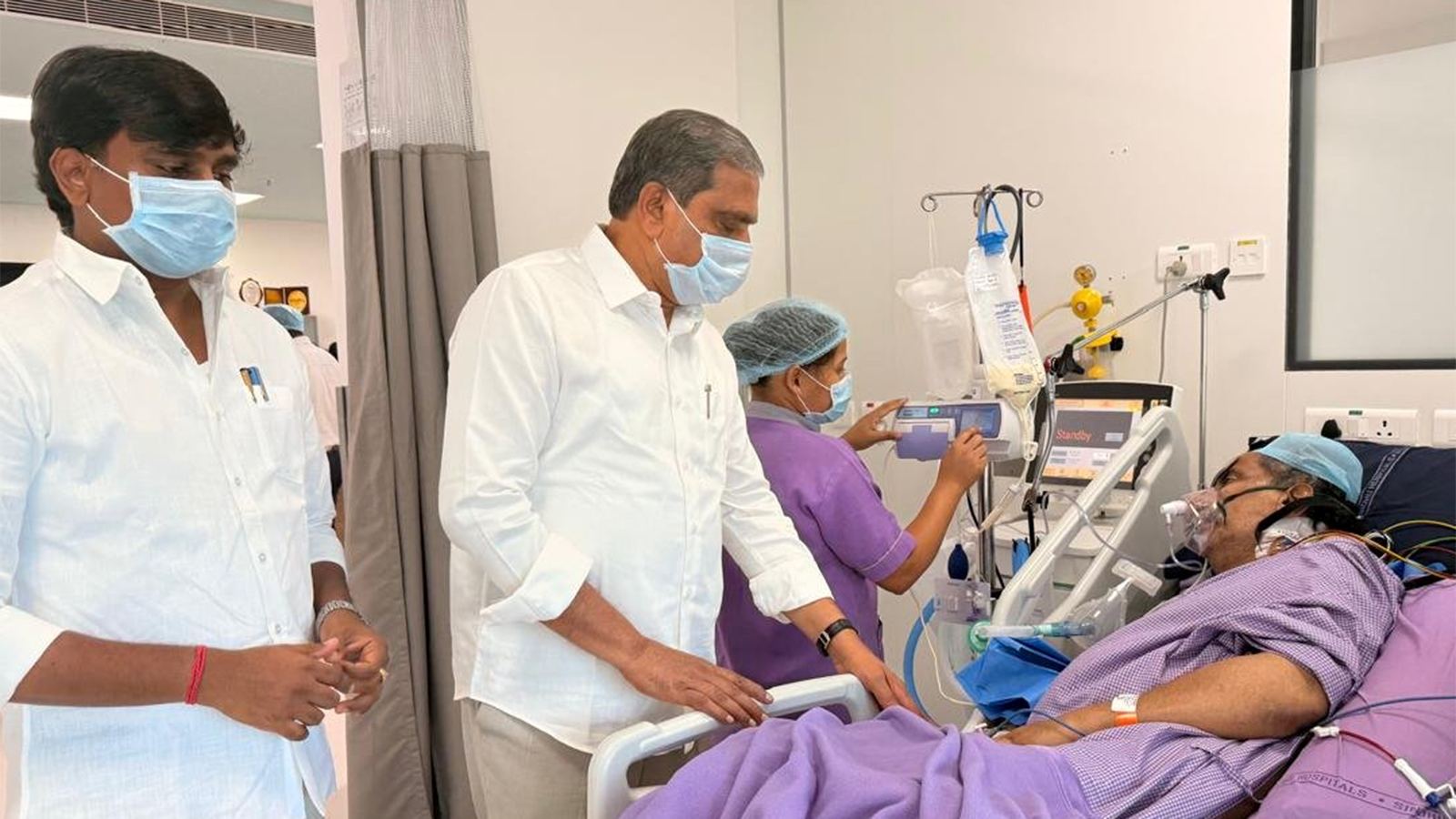 Mudragada Padmanabham receiving treatment