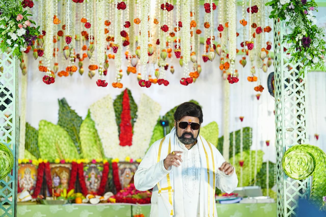 Balakrishna Wearing Sunglasses In Stylish Traditional Wear