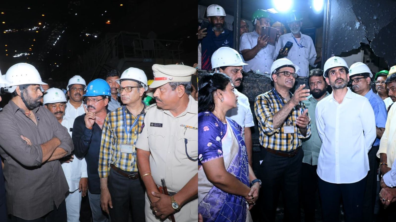 Pawan Kalyan and Nara Lokesh interact with Visakha Steel Plant workers and victims' families after the tragic accident