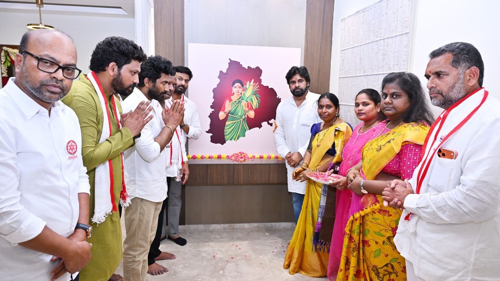 Pawan Kalyan at Jana Sena Telangana office