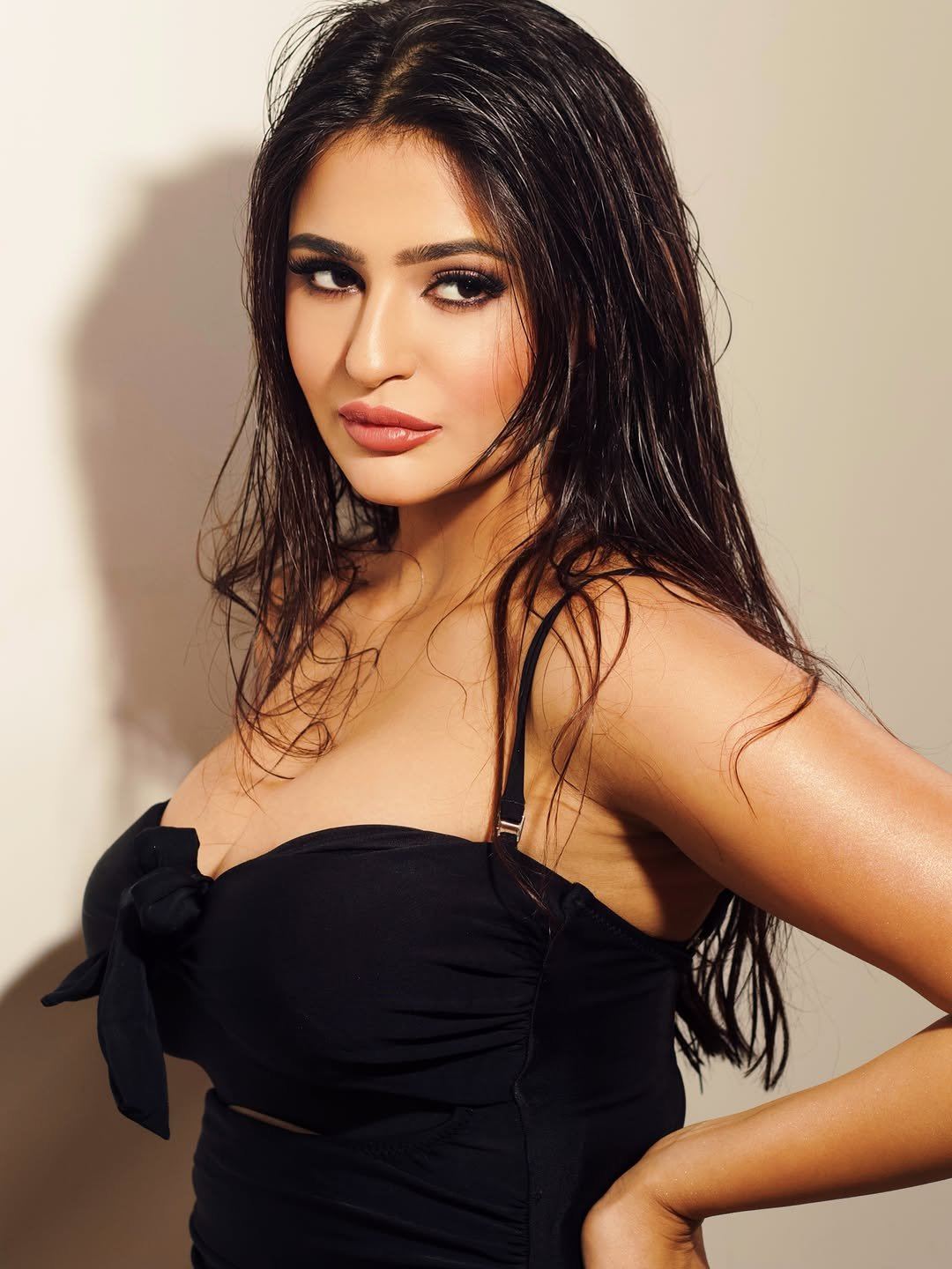 Prakriti Pavani Side Angle Profile Wearing Swimwear