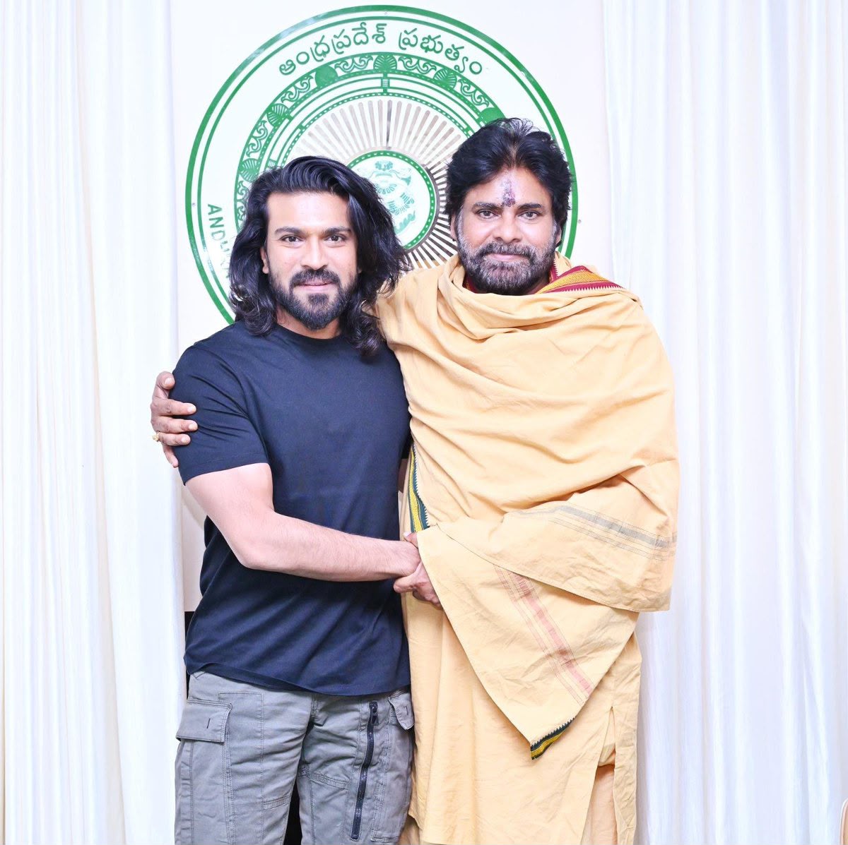Pics: Ram Charan Met Pawan Kalyan At Janasena Party office