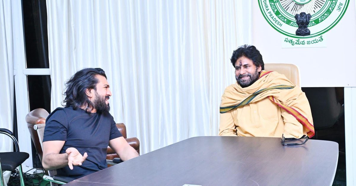 Pics: Ram Charan Met Pawan Kalyan At Janasena Party office