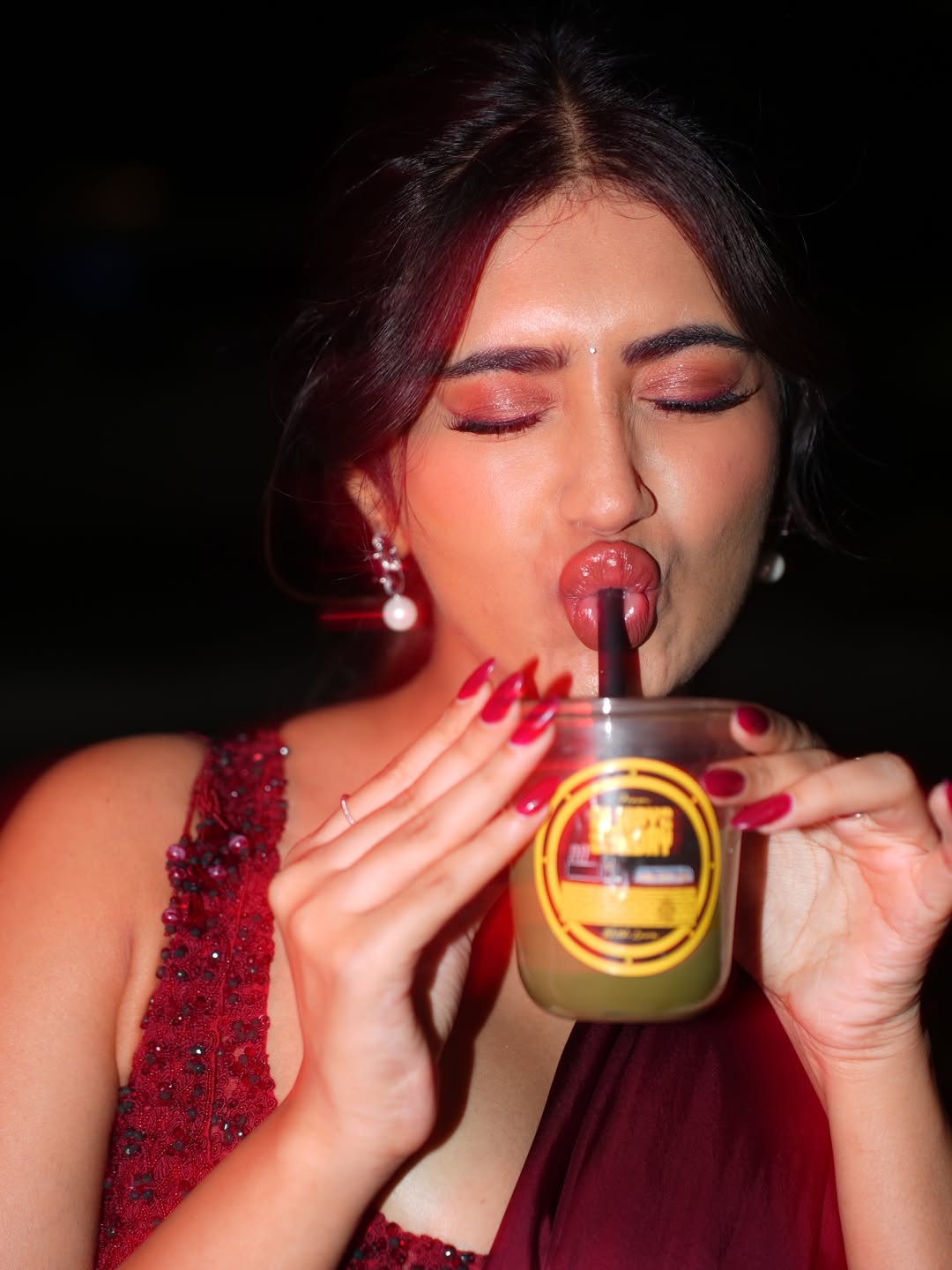 Rashi Singh Sip Drink Playfully In Glam Attire