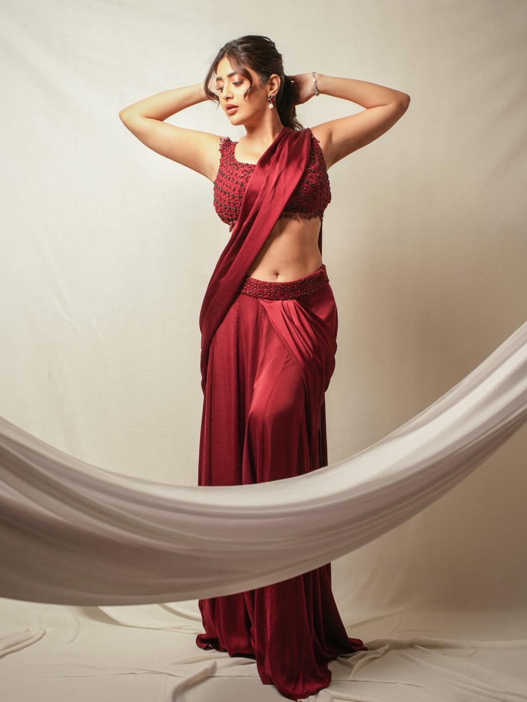 Rashi Singh Striking Bold Pose Hands Above Head