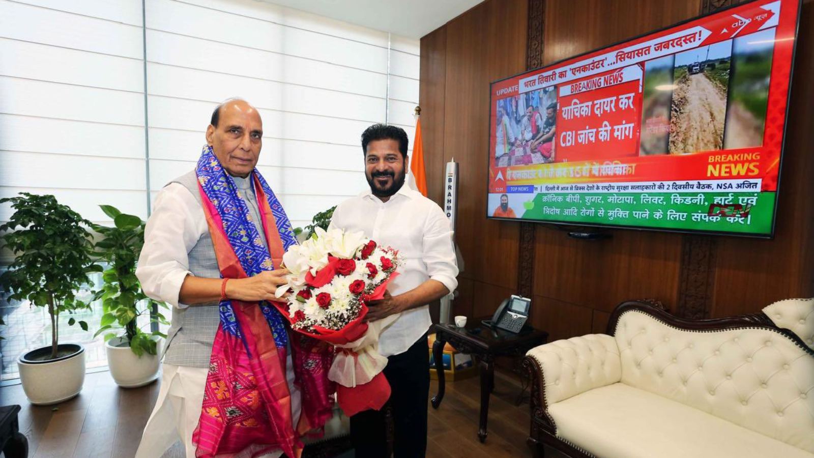 Revanth Reddy meets Rajnath Singh