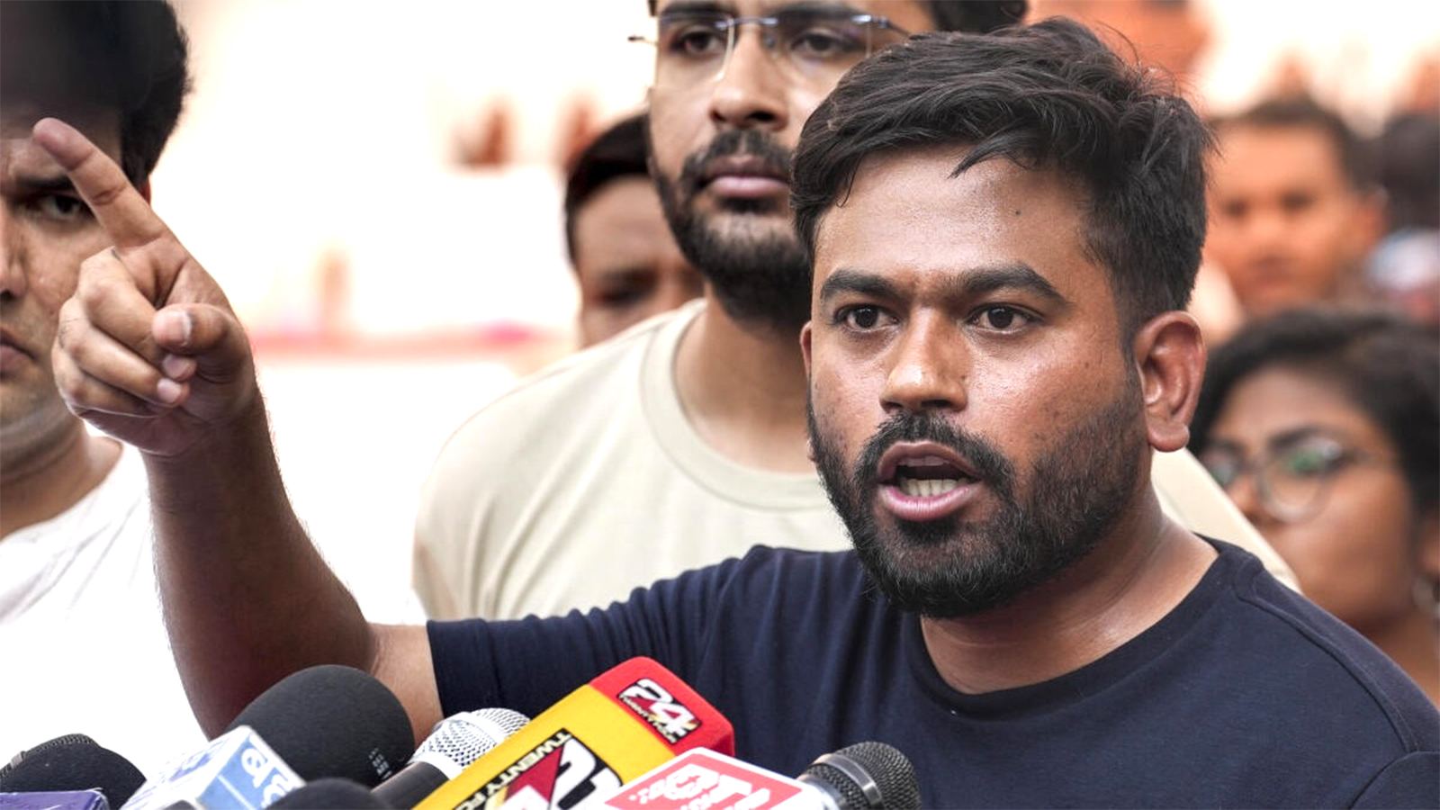 Abhijeet Dipke speaks to the media