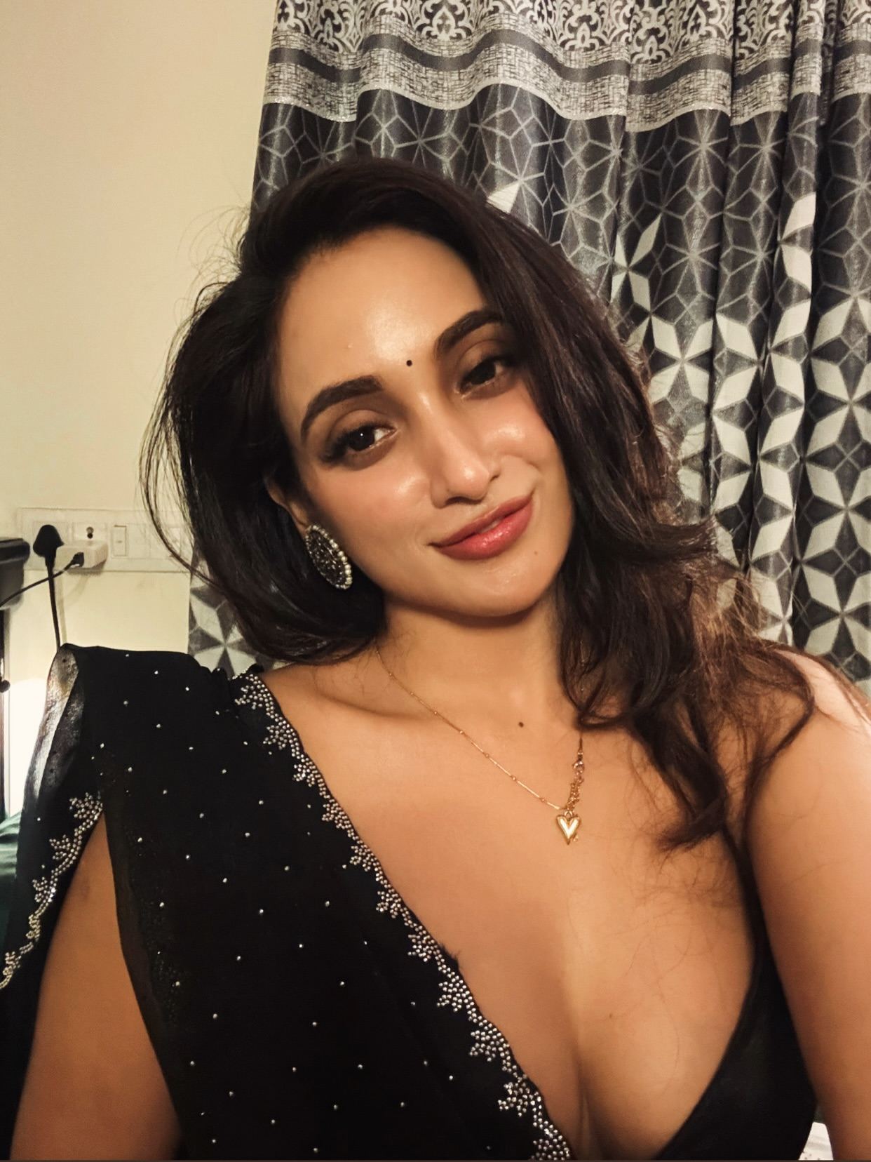 Aparna Reddy Wearing Classic Silver Stud Earrings