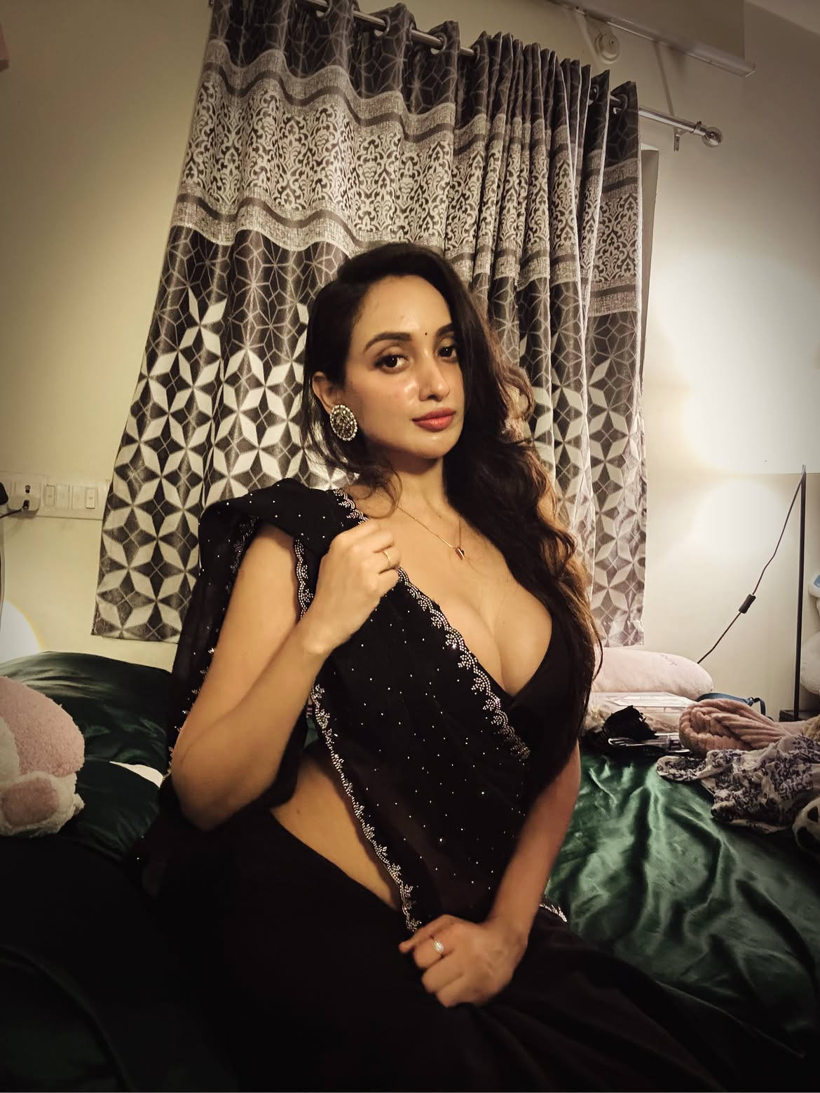 Aparna Reddy Flaunting Thin Heart Shape Pendant