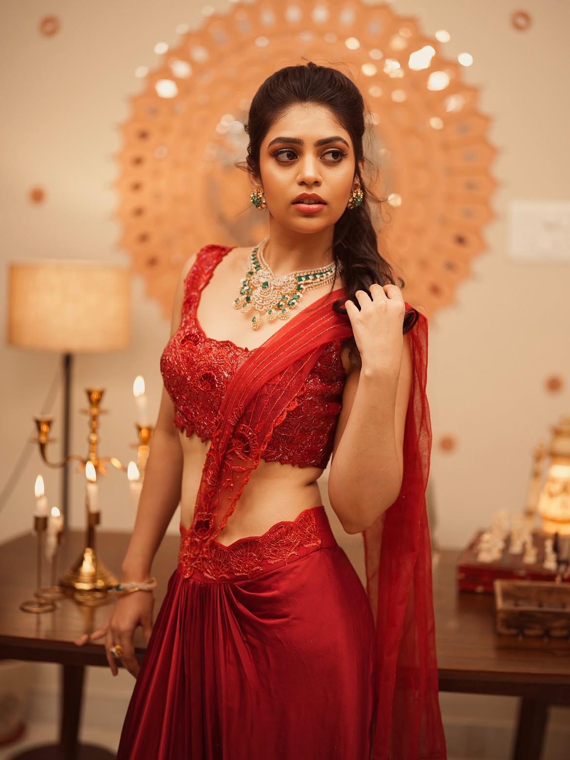 Bandhavi Sridhar Flaunts Chic Festive Red Style