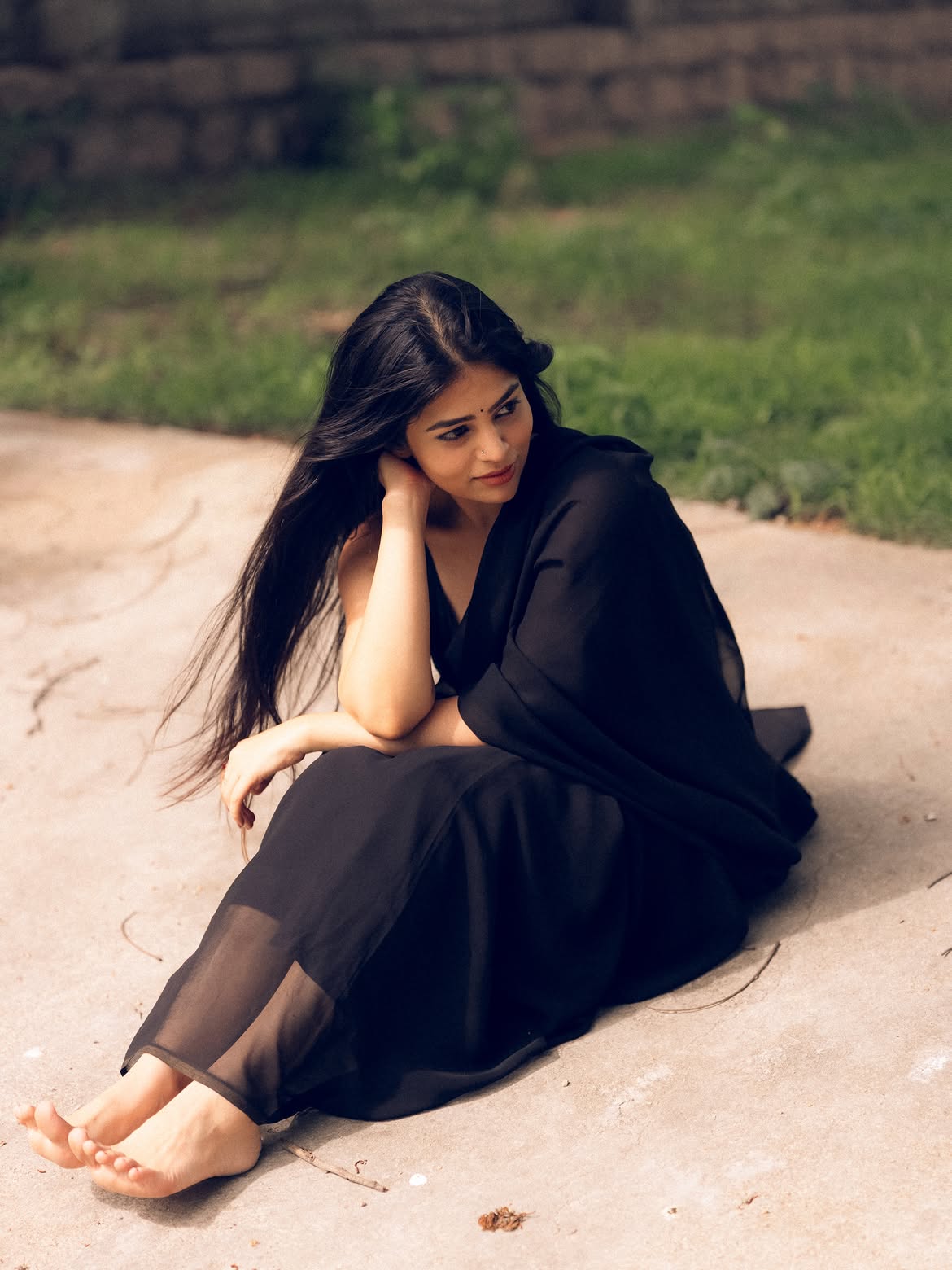 Bandhavi Sridhar Running Hand Through Open Hair