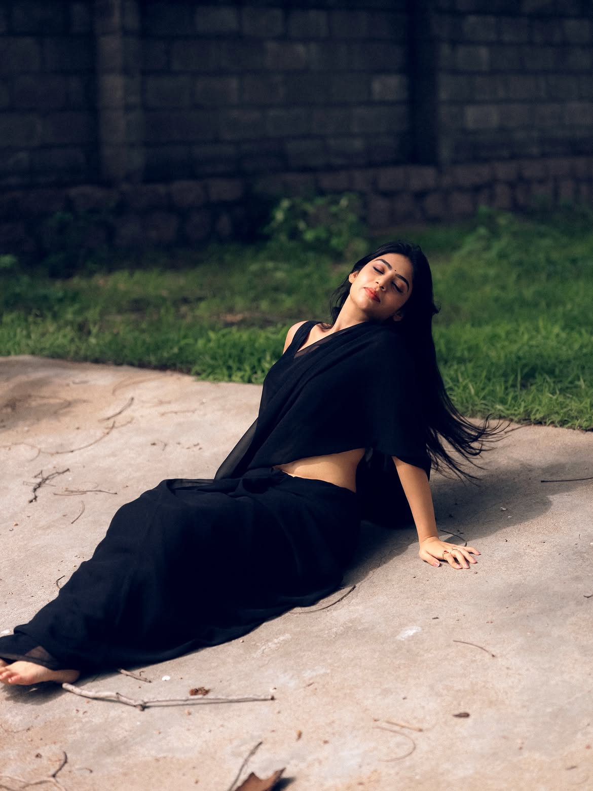 Bandhavi Sridhar Leaning Back With Closed Eyes