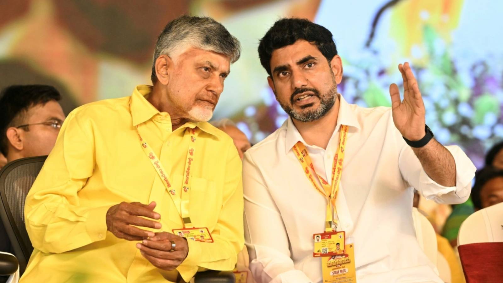 Chandrababu Naidu and Nara Lokesh in Kadapa