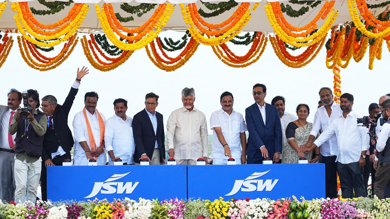 CM Naidu launches JSW steel plant