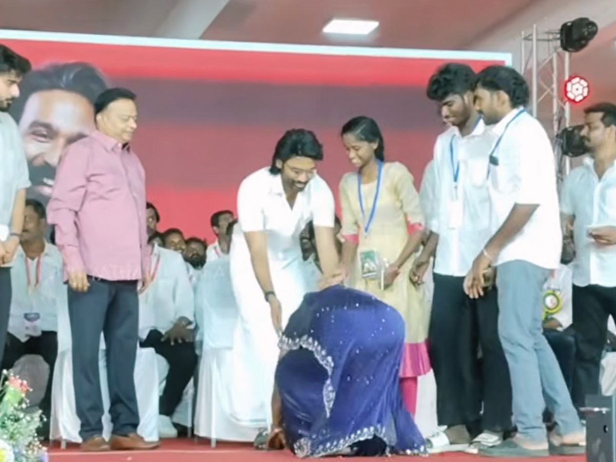 Tamil actor Dhanush at charity event sparking political entry speculation