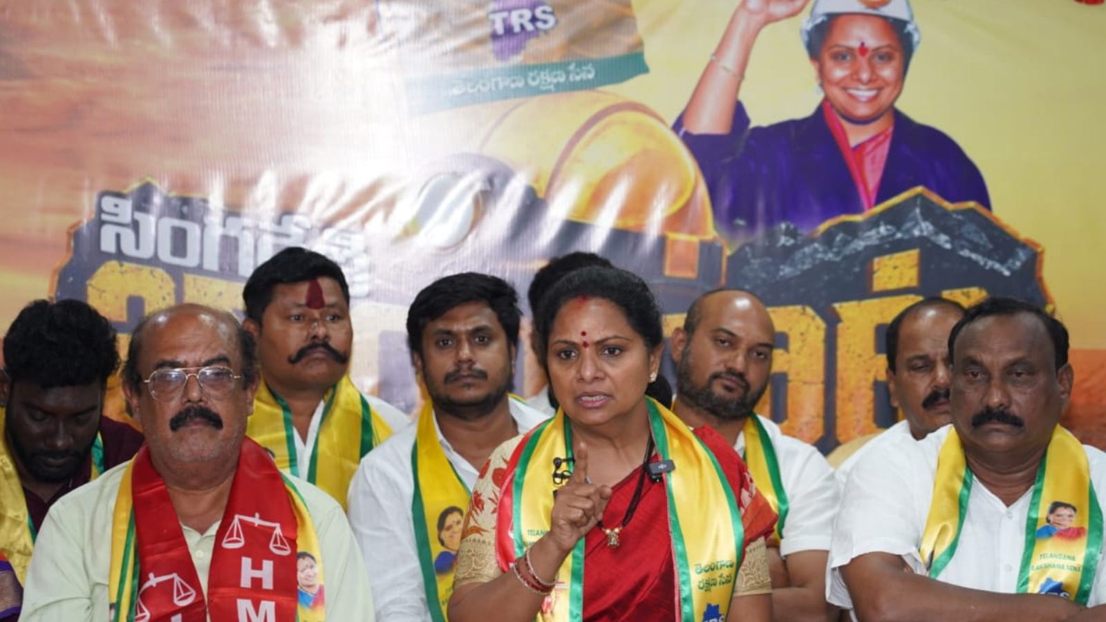 K Kavitha addressing the media