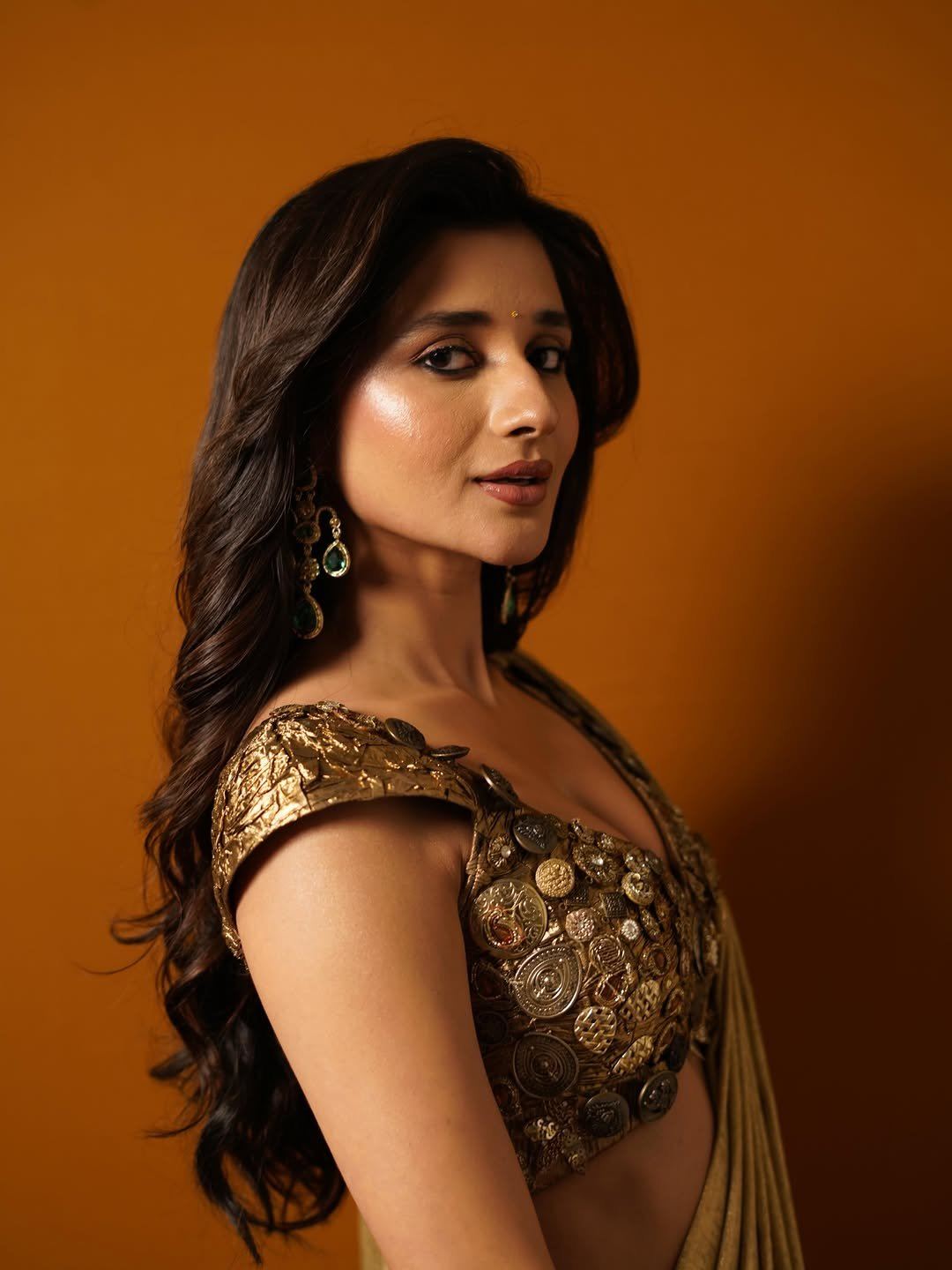 Kanika Mann Shimmering Fabric Close Up Portrait
