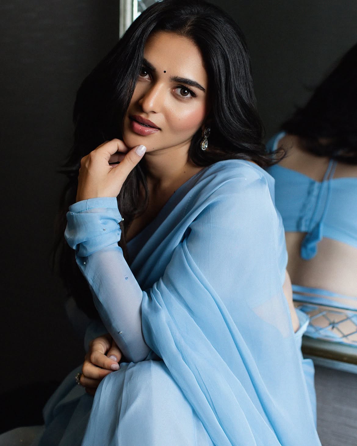 Kayadu Lohar Gazing Boldly Wearing Minimal Makeup