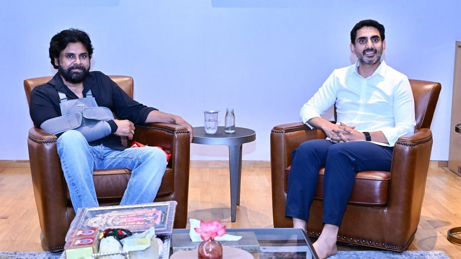 Lokesh meets Pawan Kalyan in Hyderabad