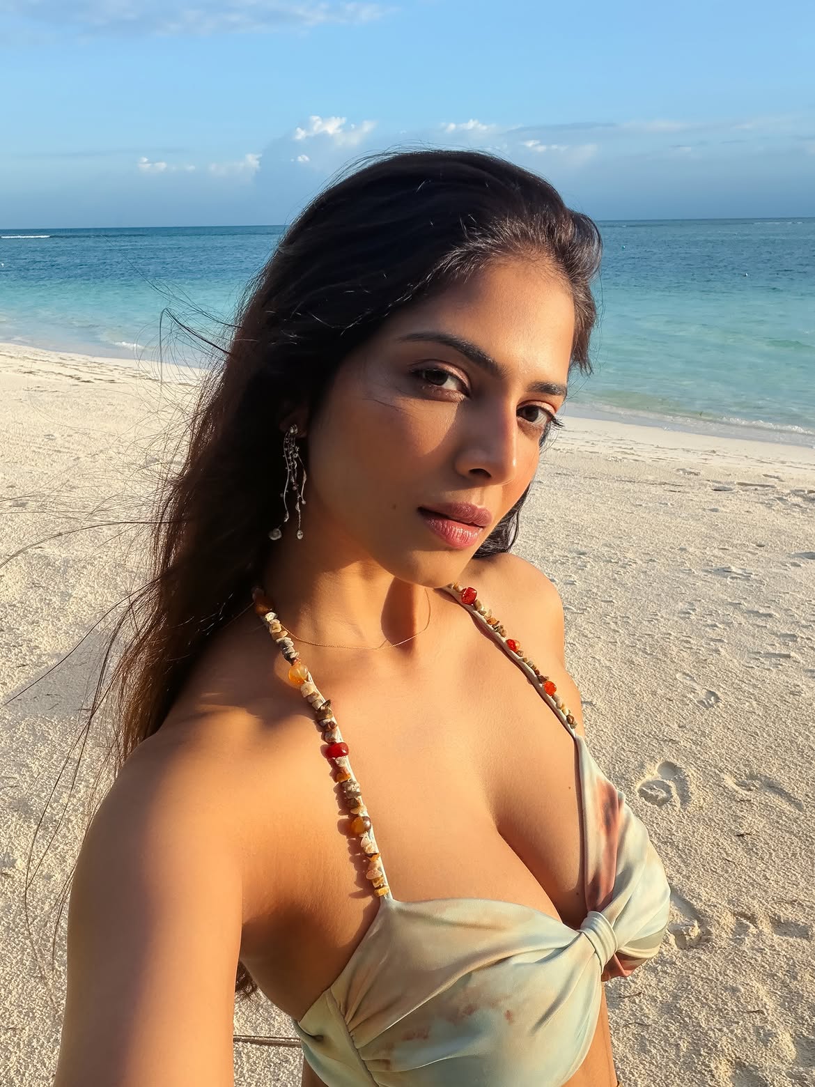 Malavika Mohanan Breezy Beach Glam Portrait Pose