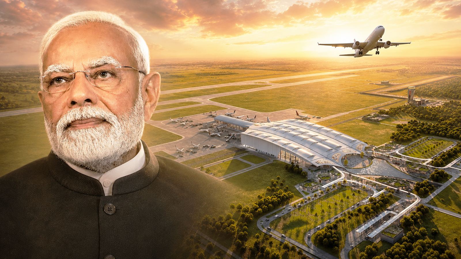 Narendra Modi at Bhogapuram Airport