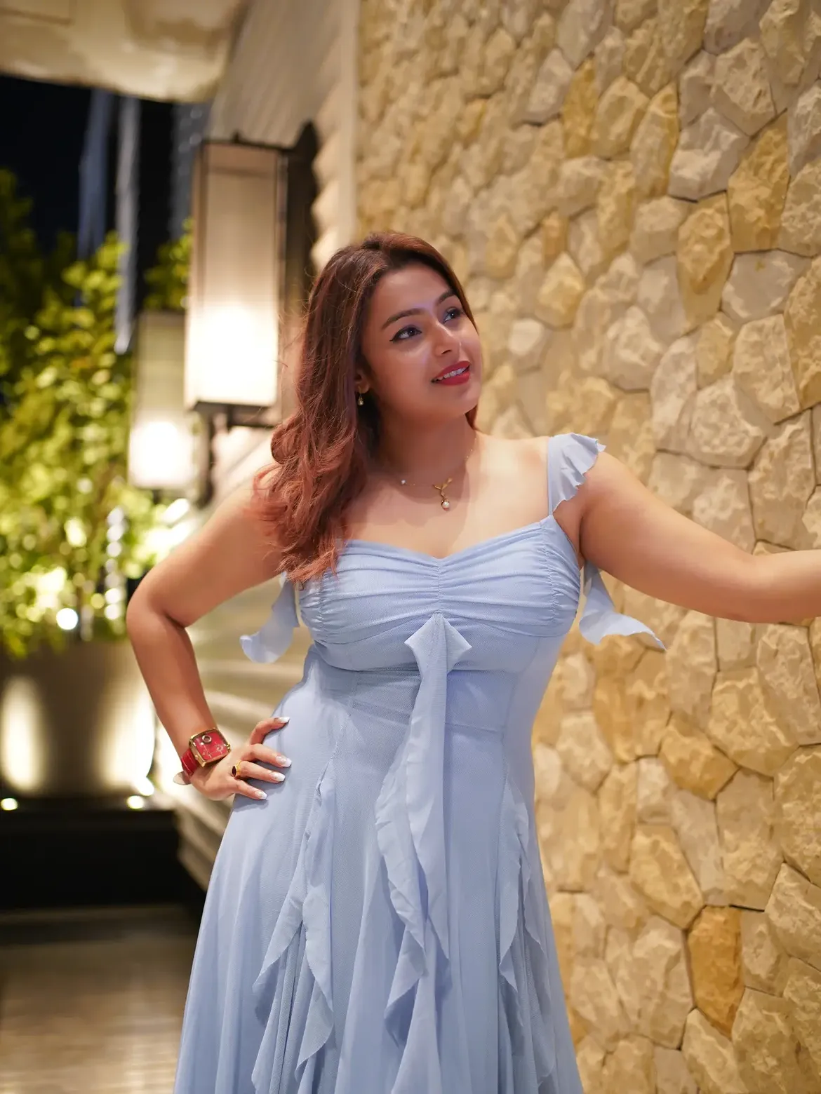 Mokksha Radiates Confidence In Blue Fashion Frame