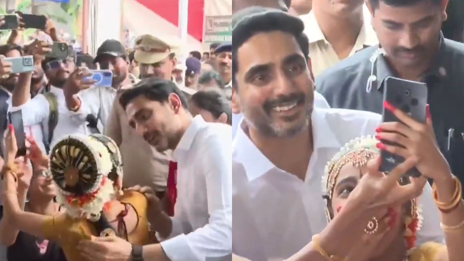 Nara Lokesh with young dancer