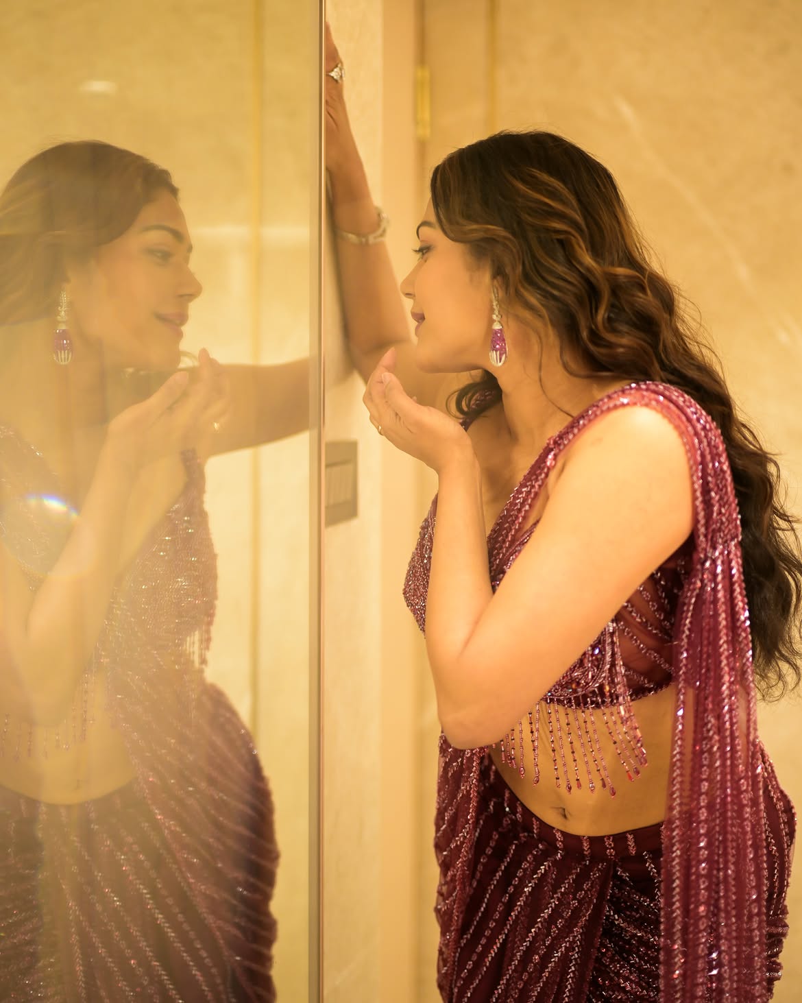 Payal Radhakrishna Looking At Her Mirror Reflection