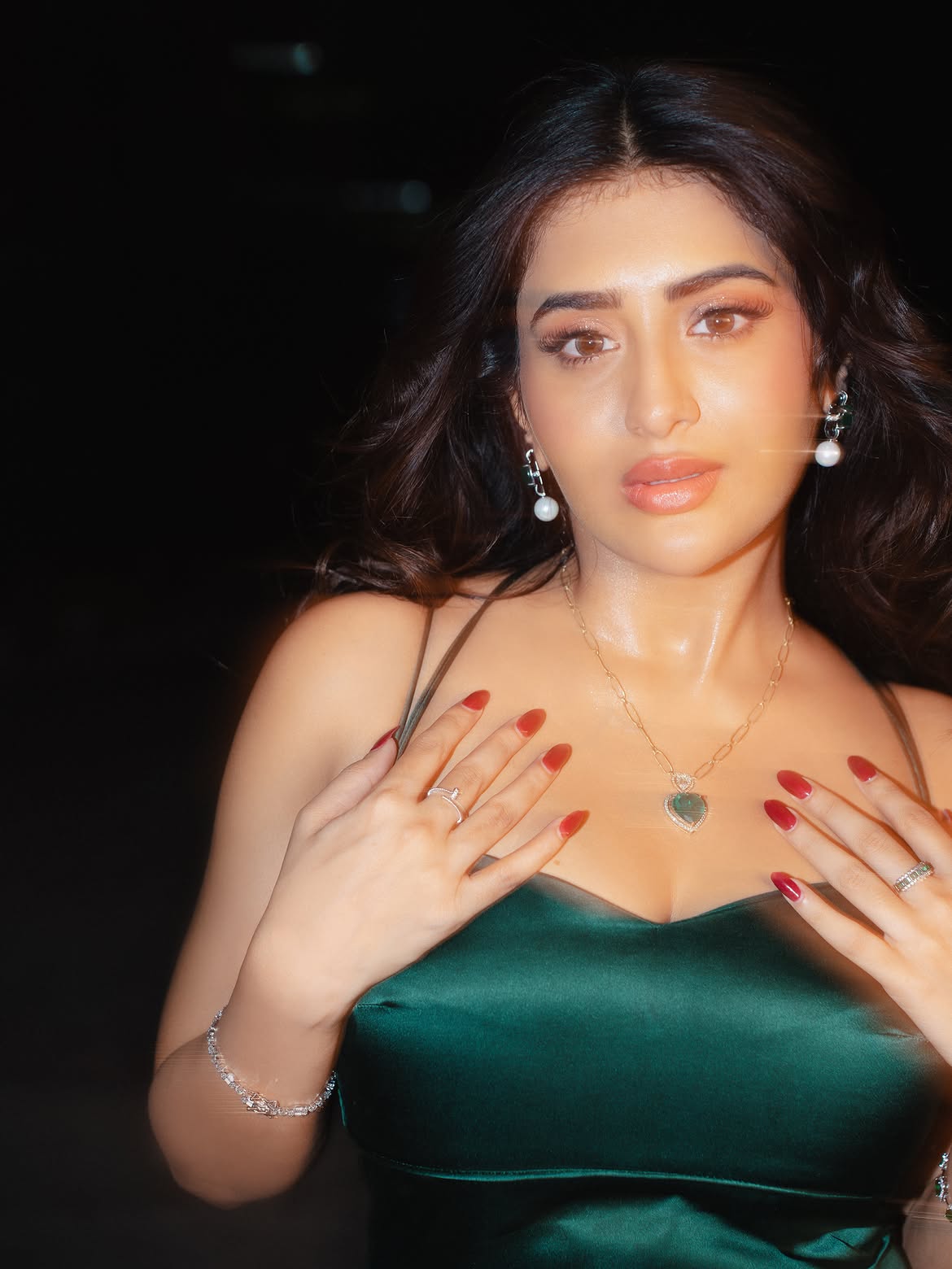 Rashi Singh Displaying Sleek Satin Fit Glow